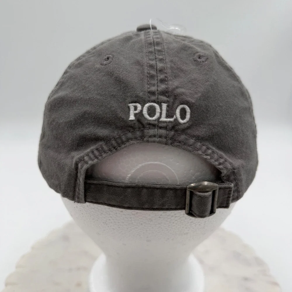 Polo Ralph‎ Lauren Kids Big Pony Baseball Cap Gray Adjustable Hat Size 4-7